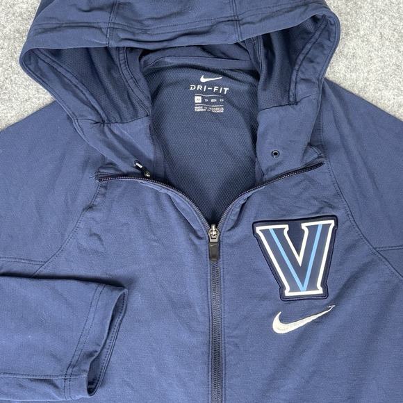 Villanova Wildcats Hoodie Womens Xs Blue NCAA Basketball Nike Dri Fit Full Zip - Picture 2 of 9